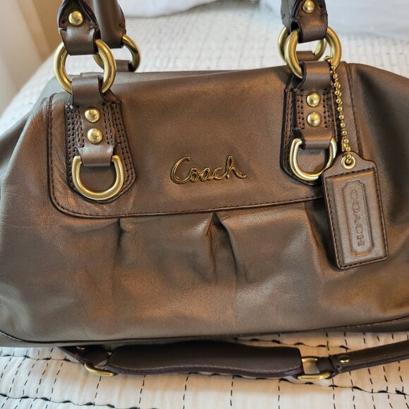Coach Ashley Metallic Leather Satchel Bag - Picture 3 of 11